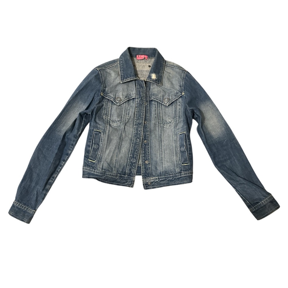 BCBGirls Distressed Denim Jacket Size S